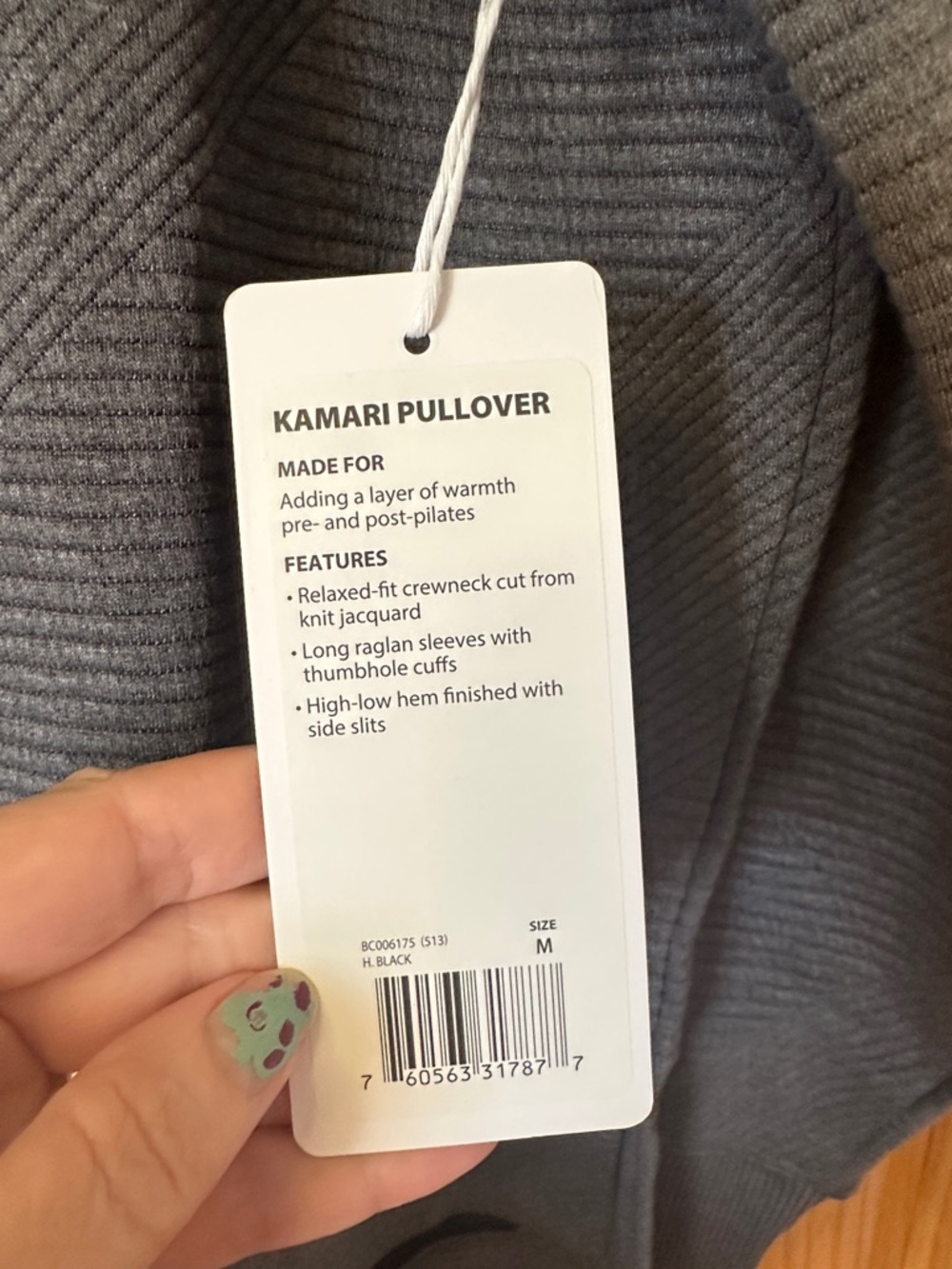 Balance Collection Charcoal Ribbed Pullover - Picture 3 of 10